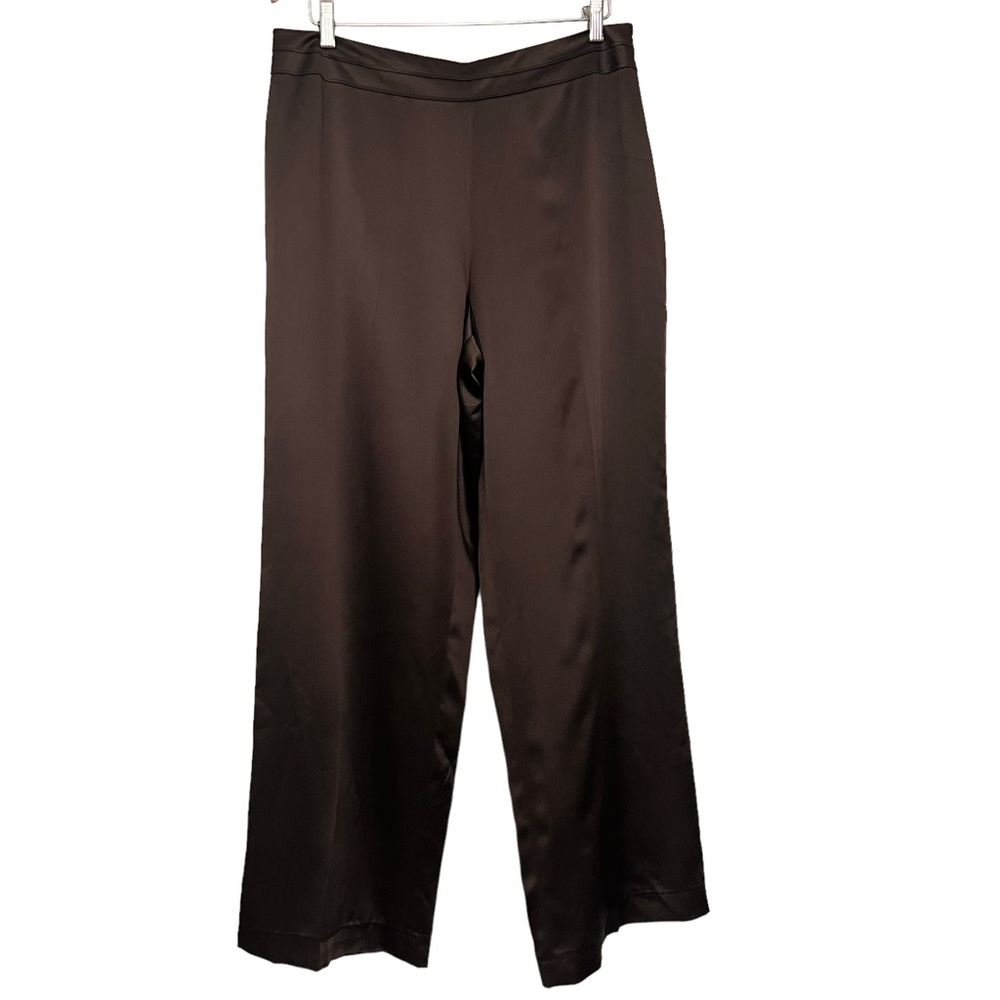 Talbots Brown Satin Wide-Leg Trousers